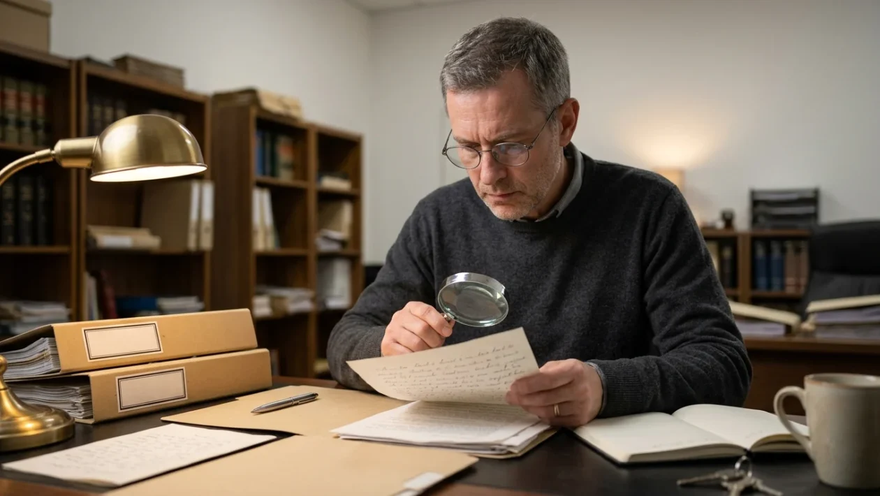 Firma e documenti legali relativi a una successione testamentaria contesa