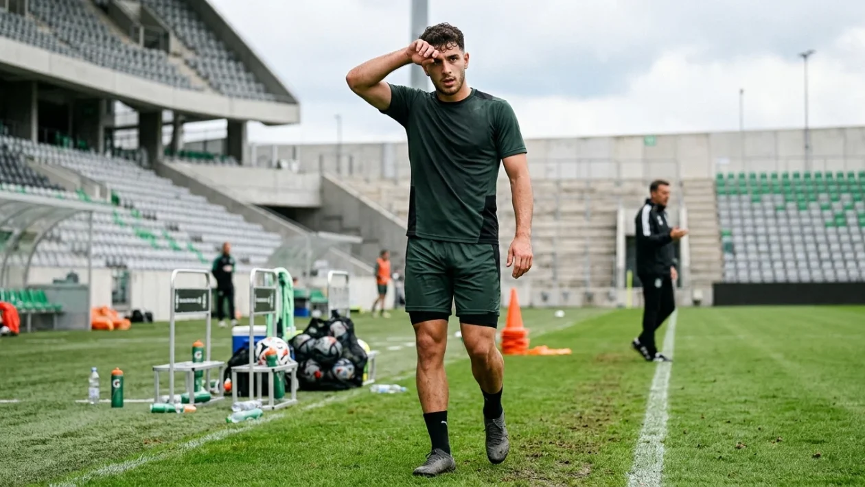 Attaccante in azione sul campo da calcio durante una partita ufficiale