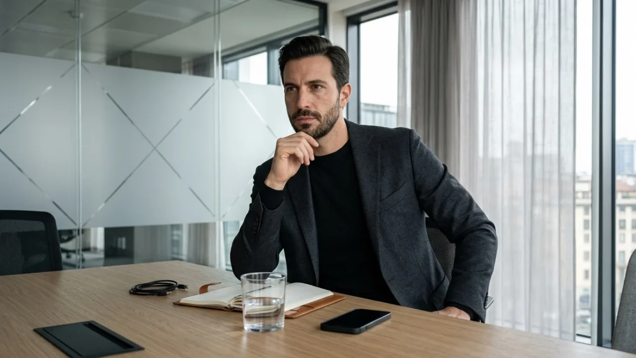Fabio Maria Damato durante un evento nel settore moda e comunicazione