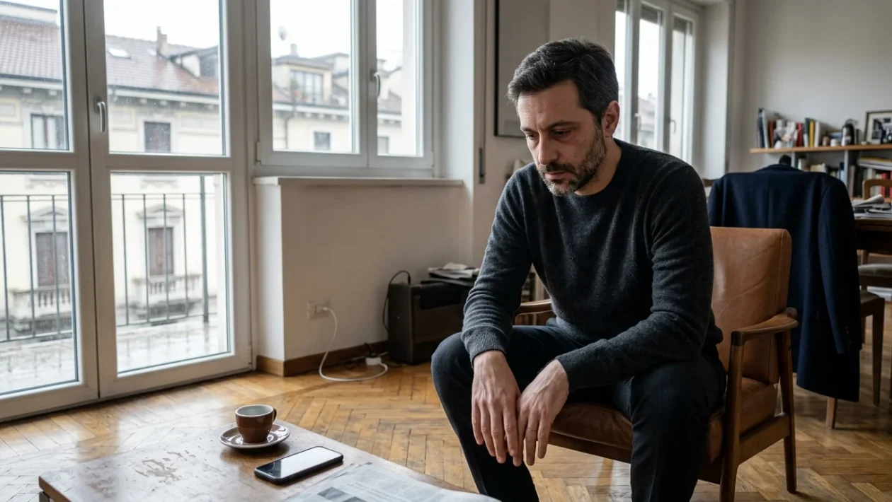Fabio Maria Damato durante la sua prima intervista televisiva