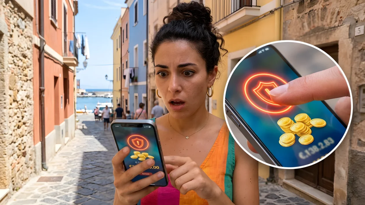 Smartphone che mostra un messaggio SMS fraudolento legato a pagamenti e rimborsi