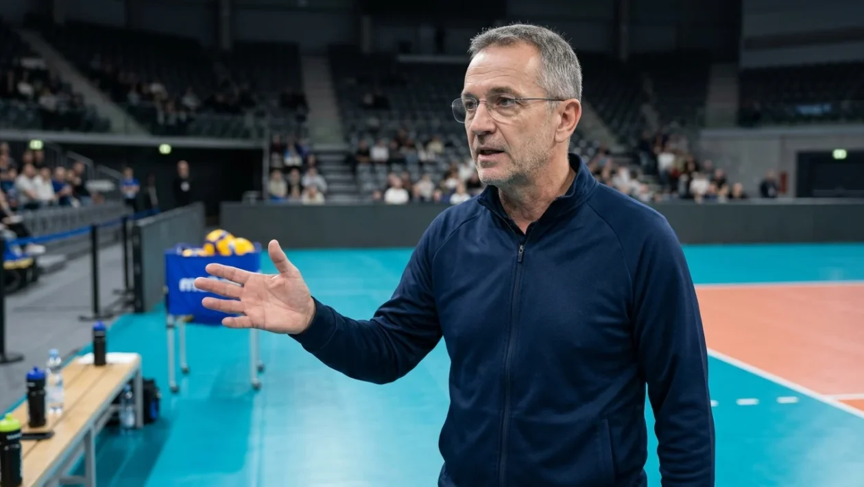 Il commissario tecnico Fefè De Giorgi alla guida della nazionale italiana di pallavolo