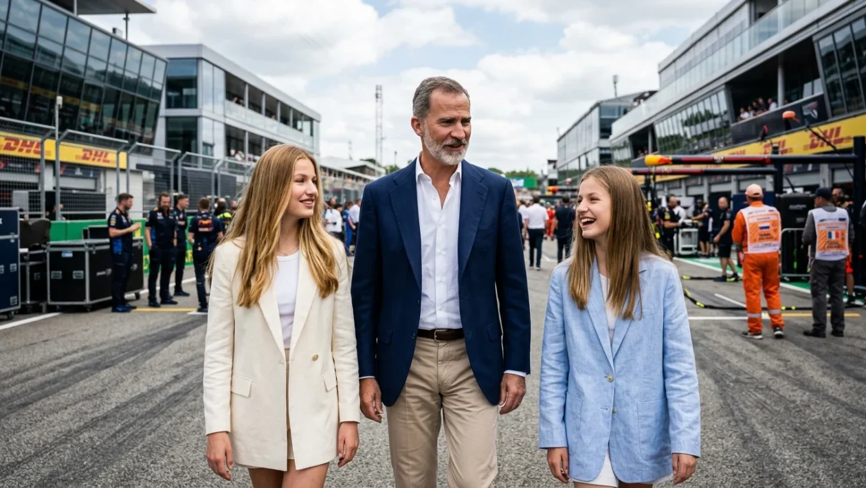 Felipe VI, la principessa Leonor e l'infanta Sofía al Gran Premio di Formula 1 a Madrid