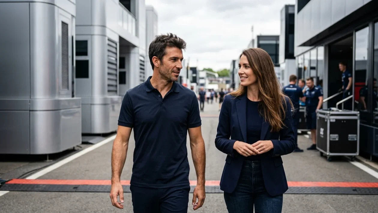Fernando Alonso nel paddock del circuito di Formula 1