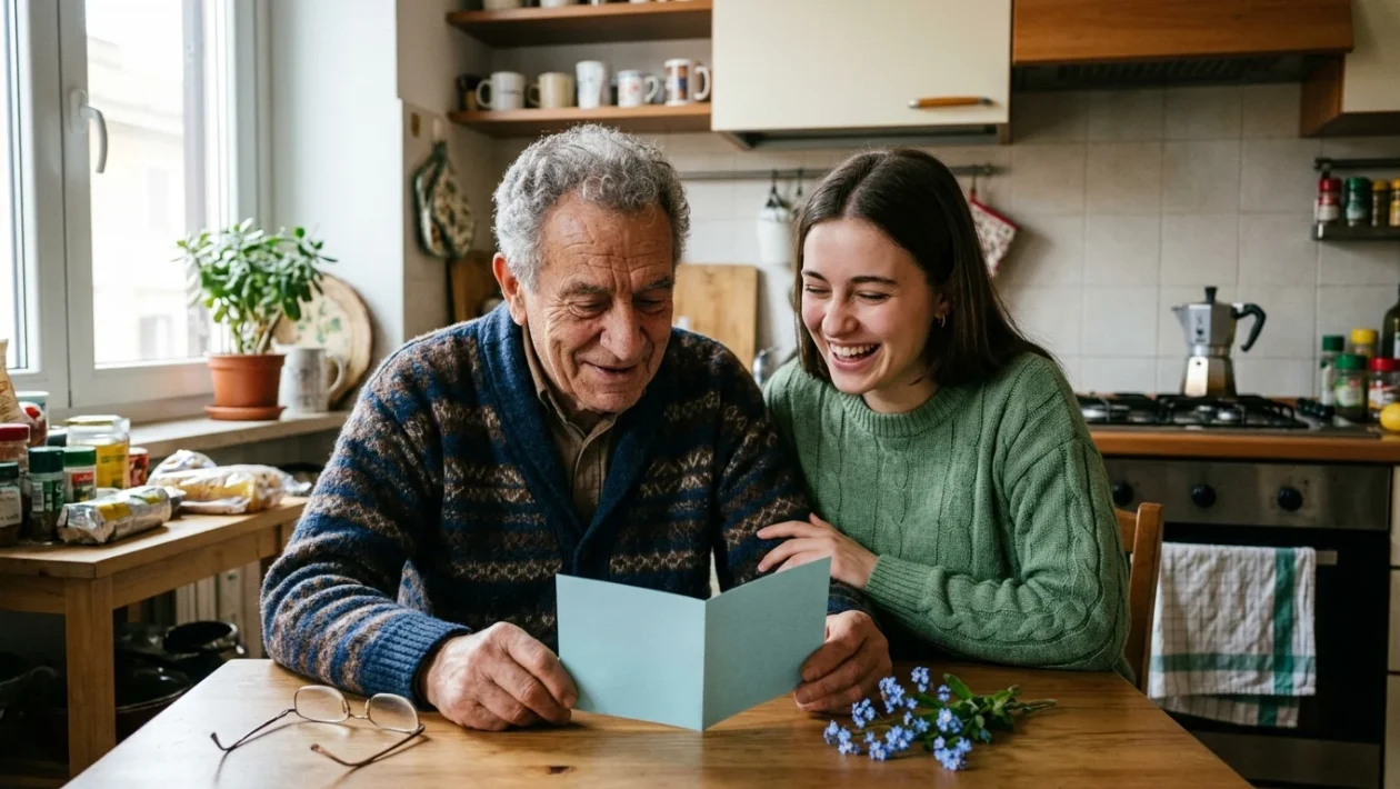 Biglietto di auguri con dedica affettuosa per la festa dei nonni scritto a mano