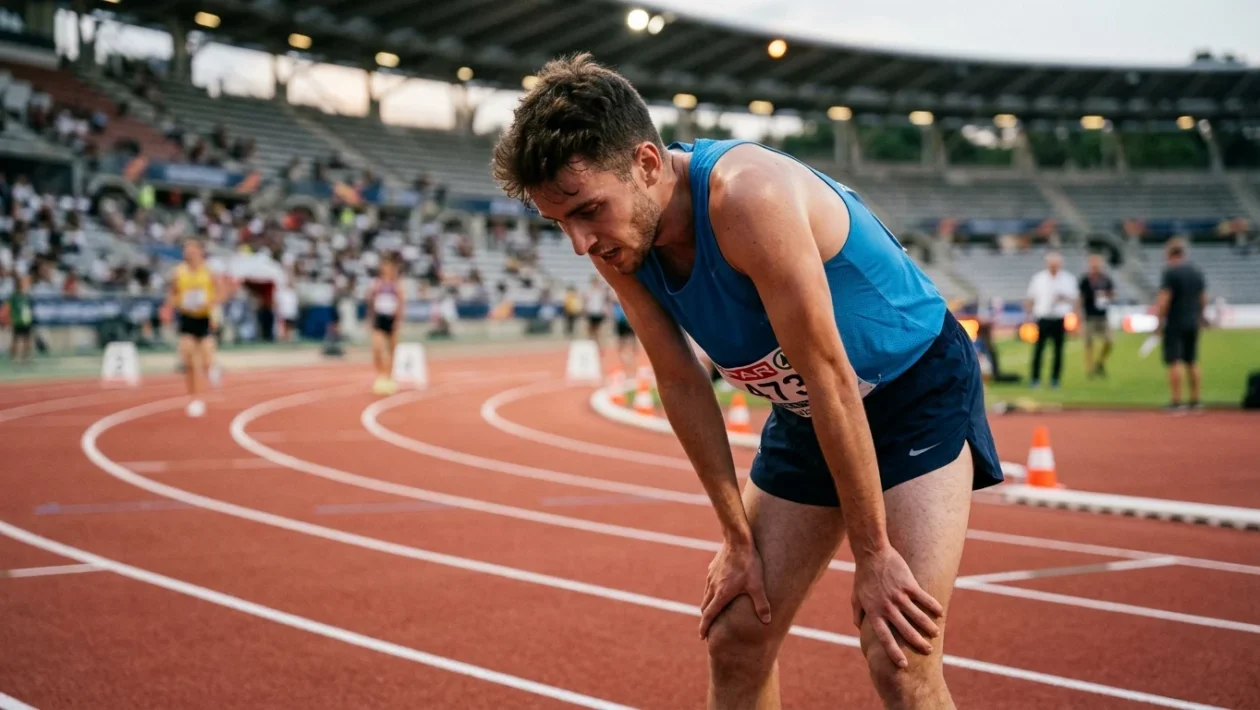 Francesco Pernici durante la gara degli 800 metri a Budapest
