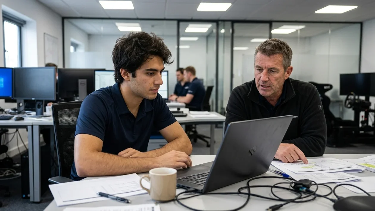 Franco Colapinto nel paddock della Formula 1 con la tuta della Williams Racing