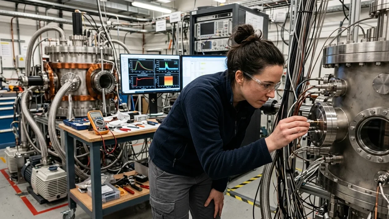 Rappresentazione grafica della reazione di fusione nucleare tra nuclei atomici leggeri