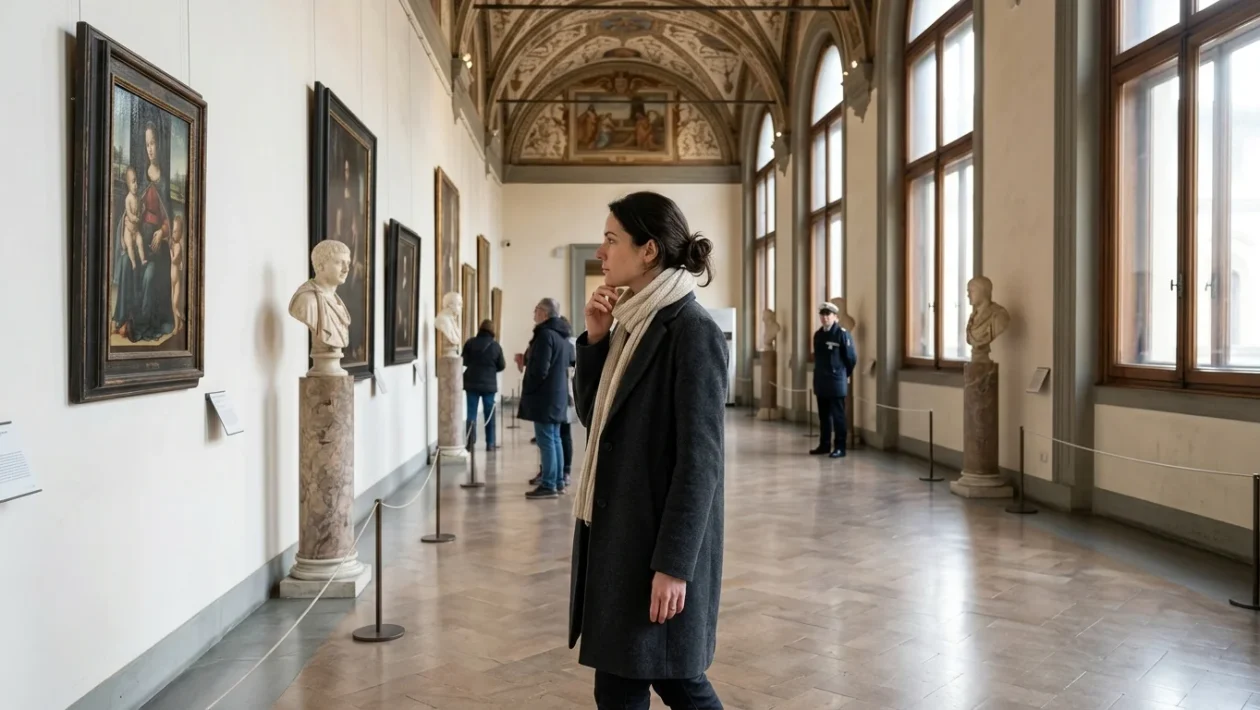 Facciata e loggiato esterno della Galleria degli Uffizi a Firenze