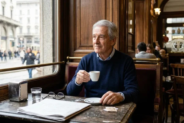 Gianni Rivera ritratto durante un incontro pubblico dedicato ai grandi protagonisti del calcio azzurro