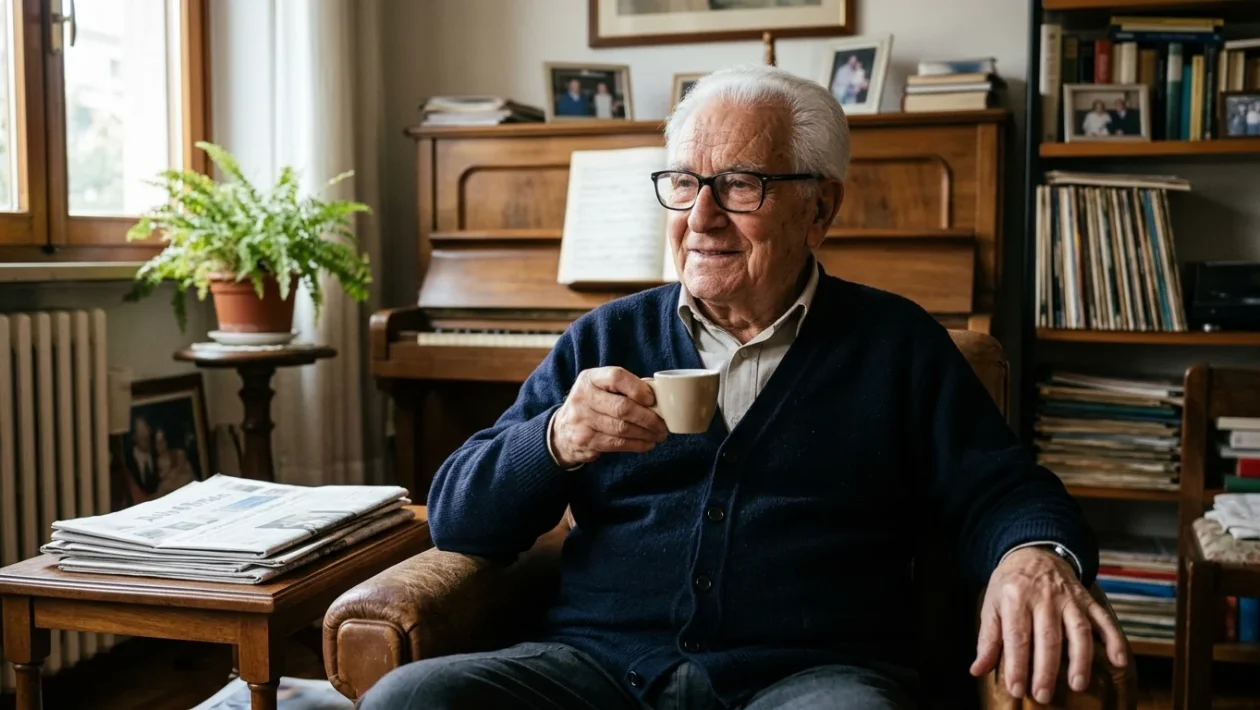 Ritratto del cantautore italiano Gino Paoli