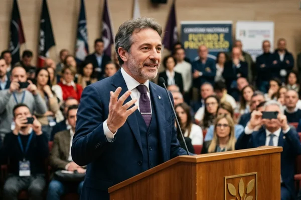 Giuseppe Conte durante un intervento pubblico