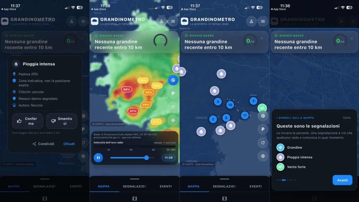 Grandine record e auto distrutte: studente di 21 anni crea l'app che segnala le tempeste in anticipo