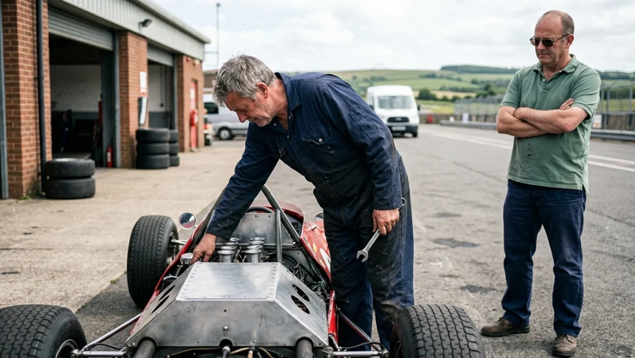Auto da corsa d'epoca in pista all'Autodromo Internazionale del Mugello