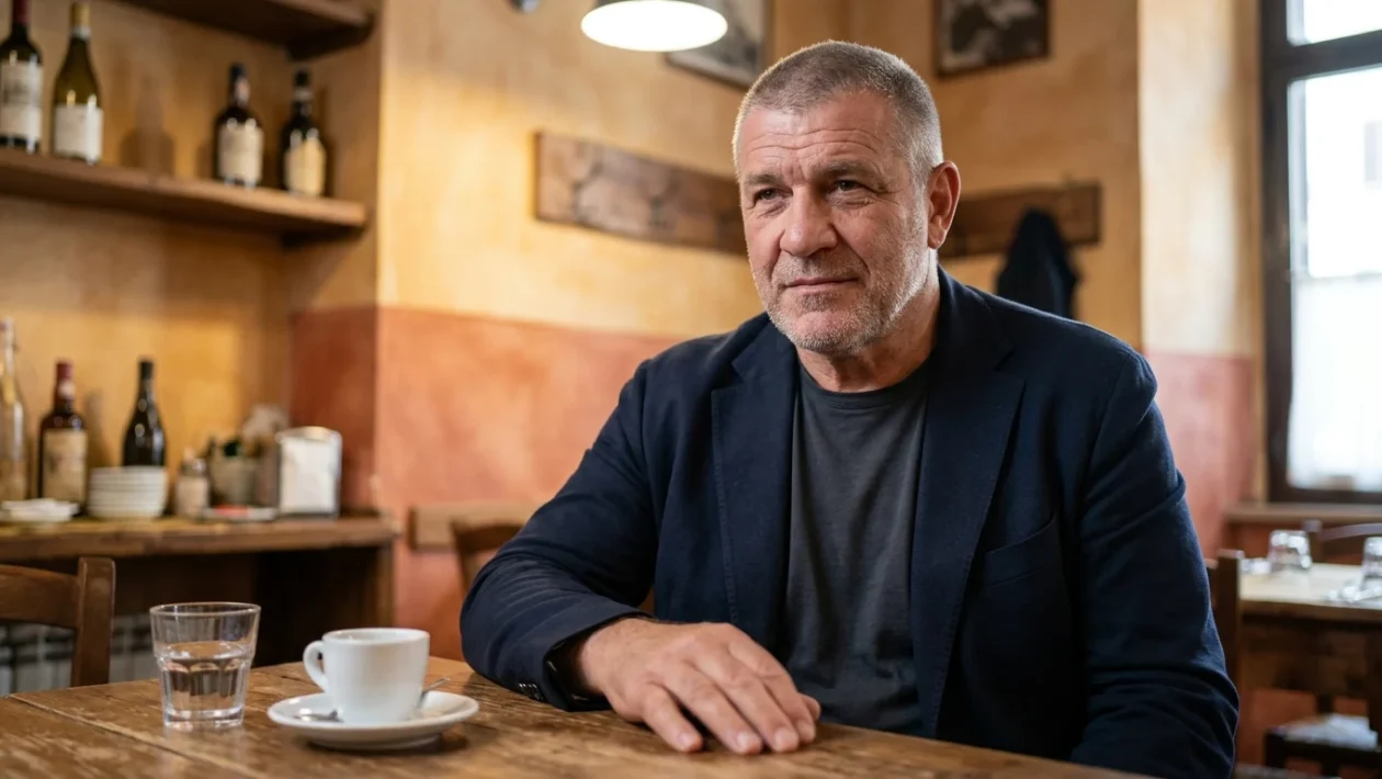 Claudio Amendola sul set televisivo