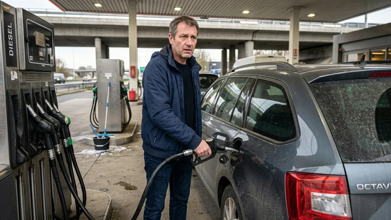 Display dei prezzi del carburante presso un distributore di benzina