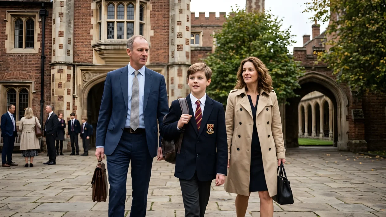 Il principe George con William e Kate Middleton al collegio di Eton