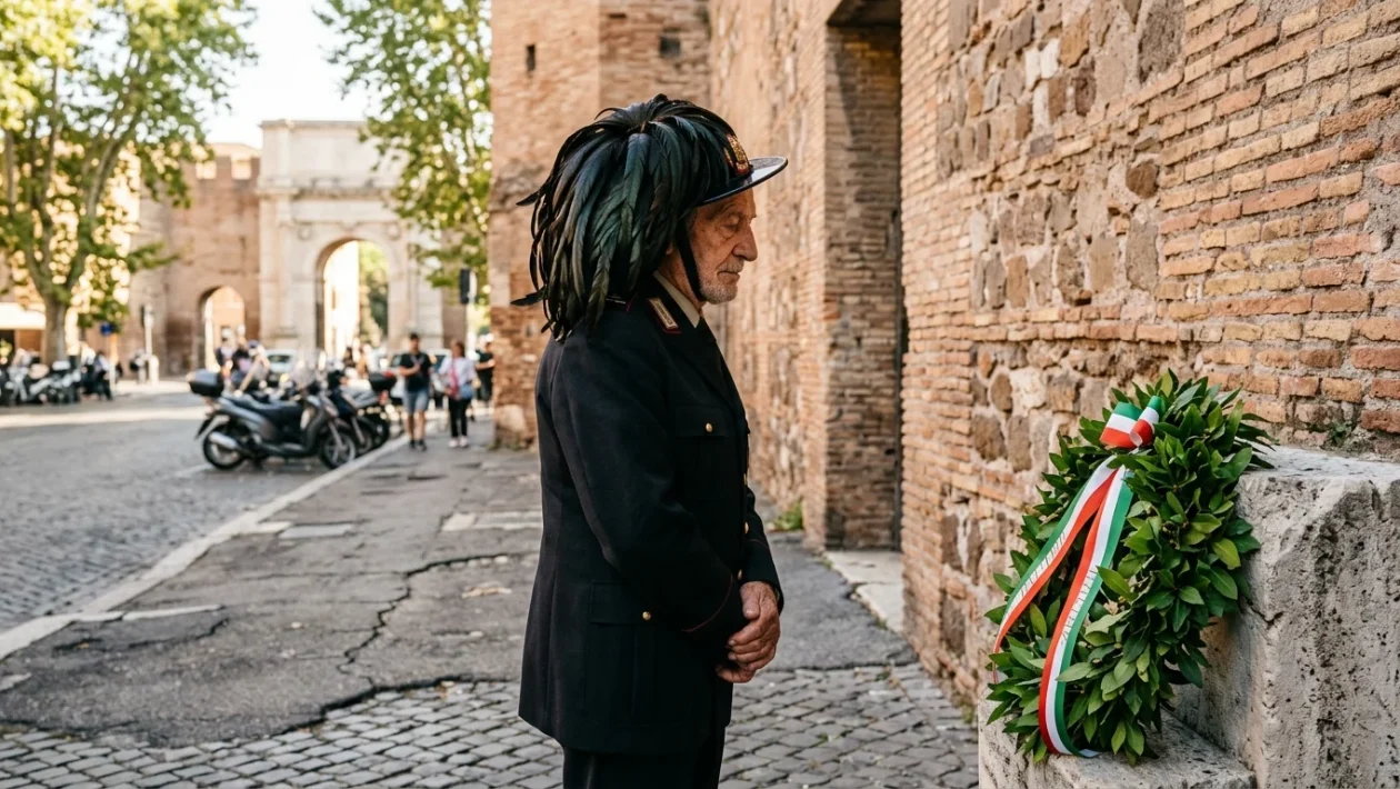 Raffigurazione storica dell'ingresso dei Bersaglieri attraverso la breccia di Porta Pia a Roma