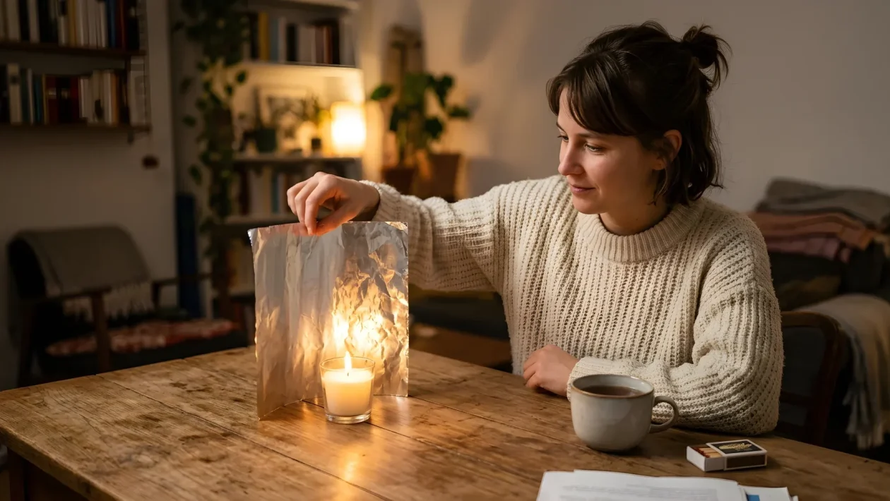 Il trucco dell'alluminio per le candele tealight: come riflettere fino al 92% di luce e calore