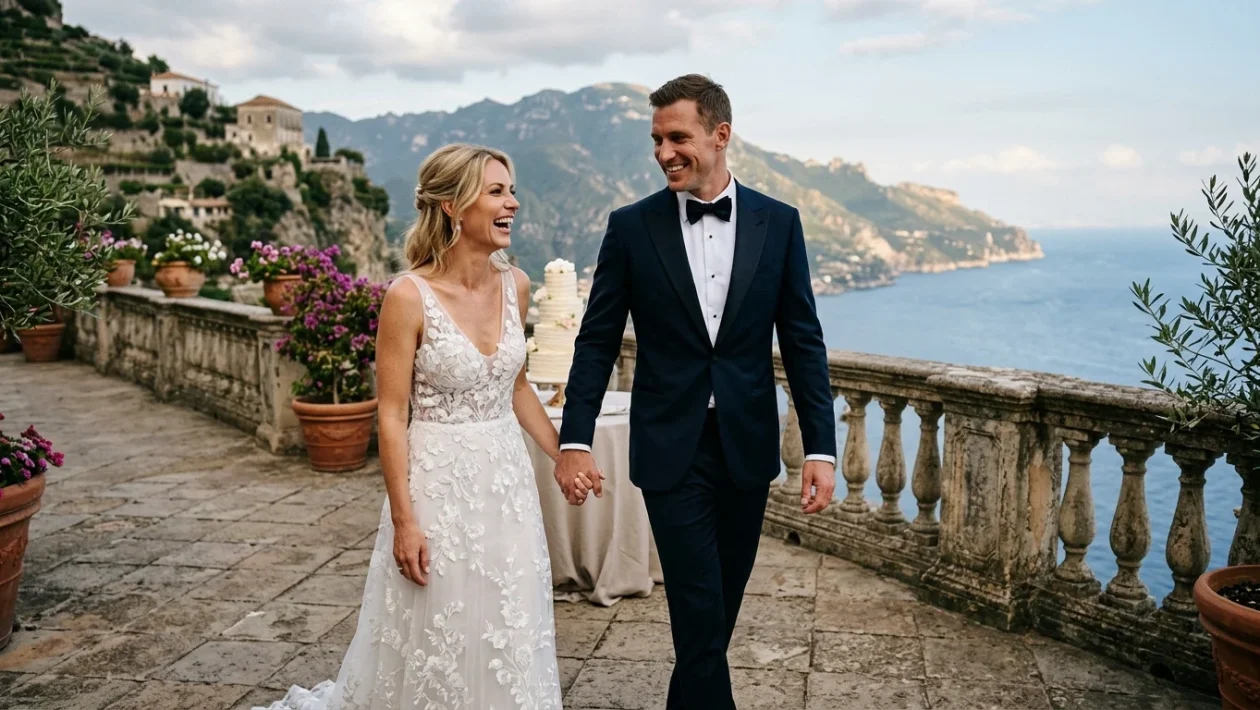 Panoramica di Villa Cimbrone a Ravello dove si celebra il matrimonio di Ilary Blasi e Bastian Muller