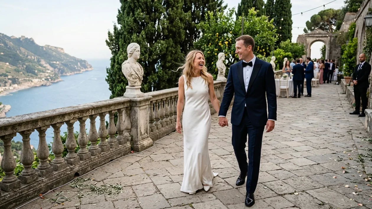 Veduta panoramica di Villa Cimbrone a Ravello dove si celebra il matrimonio di Ilary Blasi e Bastian Müller