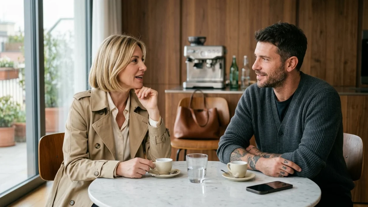 Ritratto simbolico legato alla vicenda mediatica tra Ilary Blasi e Cristiano Iovino