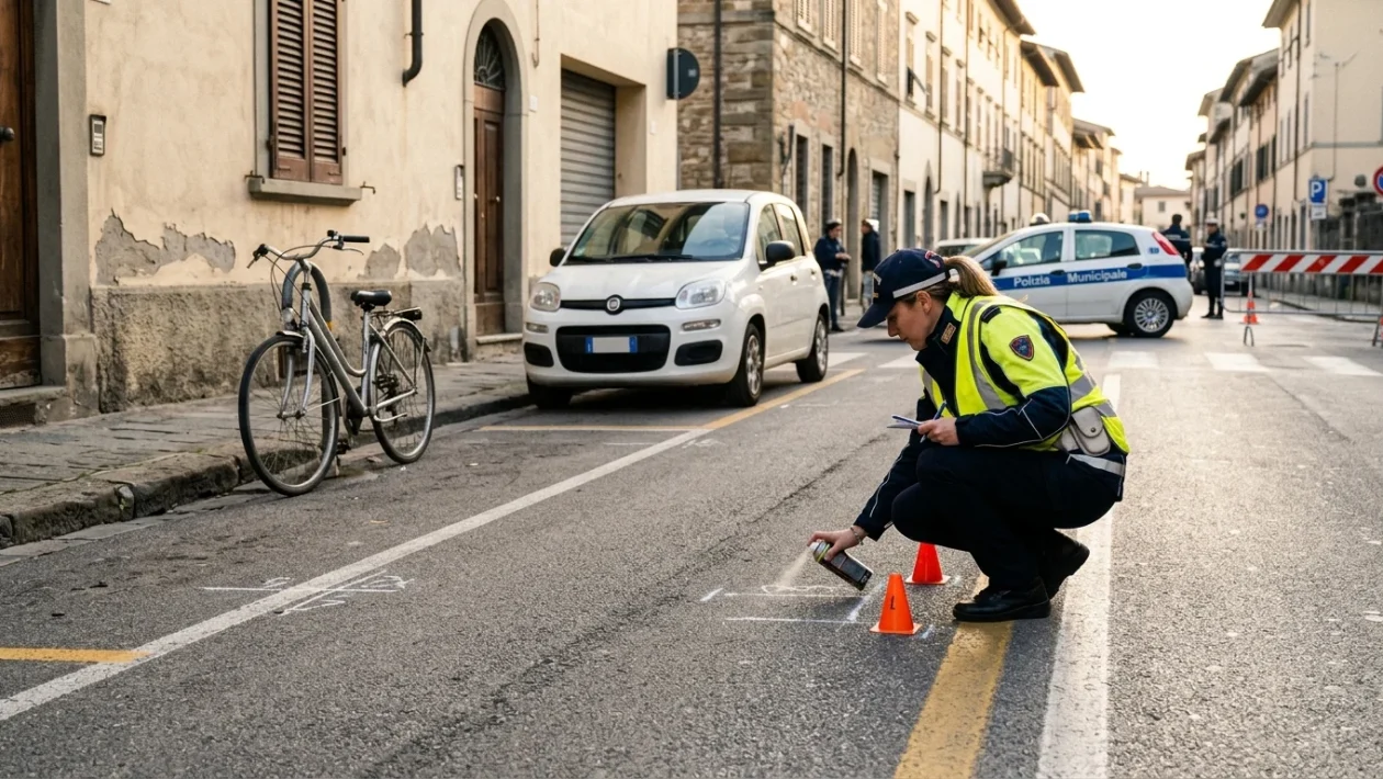Il luogo dell'incidente stradale a Urbania