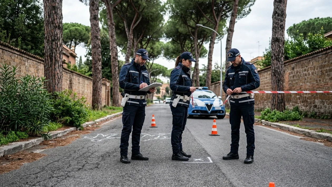 Rilievi delle forze dell'ordine e viabilità bloccata per un grave incidente stradale