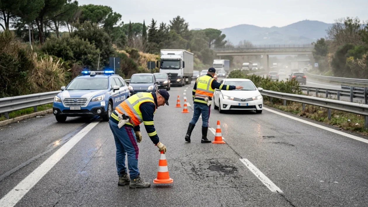 Intervento dei mezzi di soccorso del 118 e Anas lungo la statale 7 Quater via Domitiana