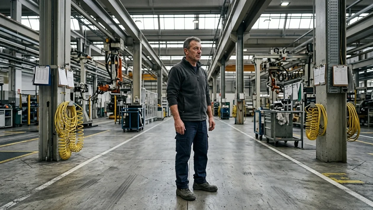 Stabilimento automobilistico storico e linee di montaggio industriali