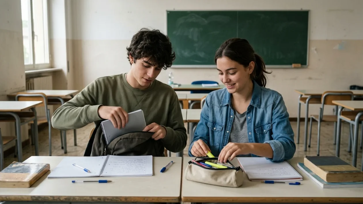 Studenti con zaini e libri pronti per il rientro in aula in Emilia-Romagna