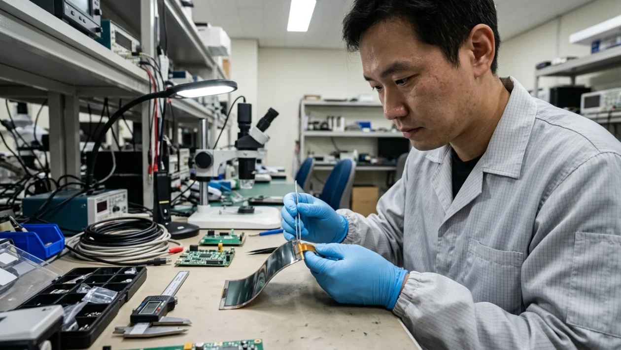 Pannello OLED pieghevole di iPhone Duo con struttura interna multistrato