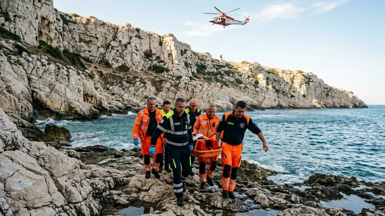 La costa e le scogliere nei pressi di Porto Azzurro all'Isola d'Elba
