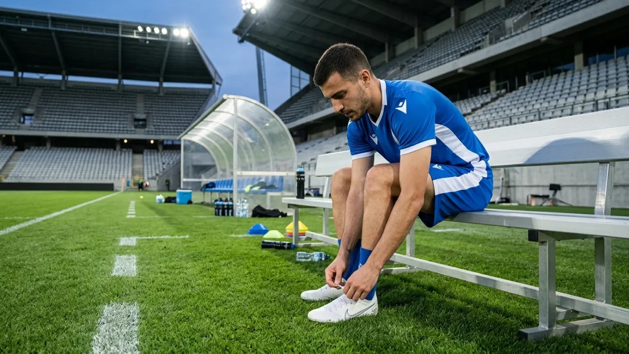 Pallone da calcio ufficiale e lavagna tattica per i sorteggi dei gironi di qualificazione mondiale
