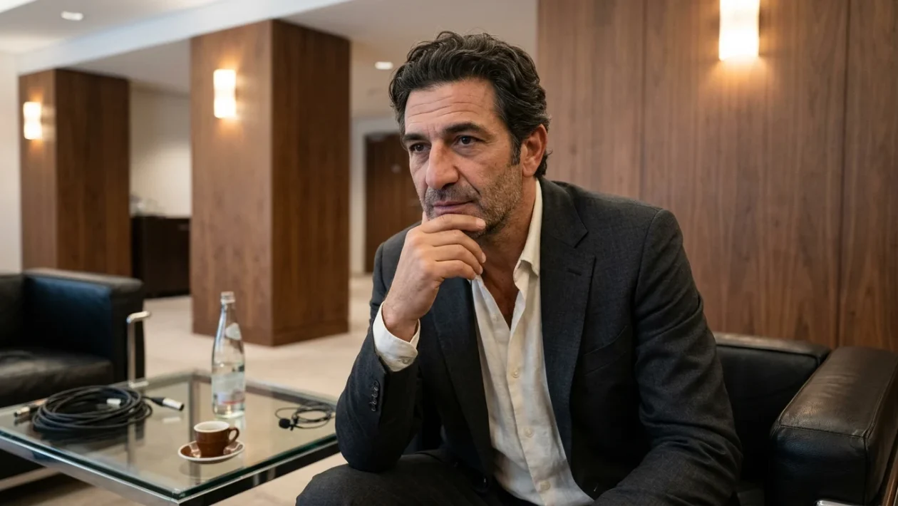 Ritratto dell'attore spagnolo Javier Bardem sul red carpet di una rassegna cinematografica internazionale