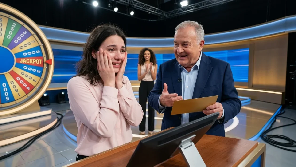 Chiara Sangiovanni festeggia la vincita record a La Ruota della Fortuna con Gerry Scotti