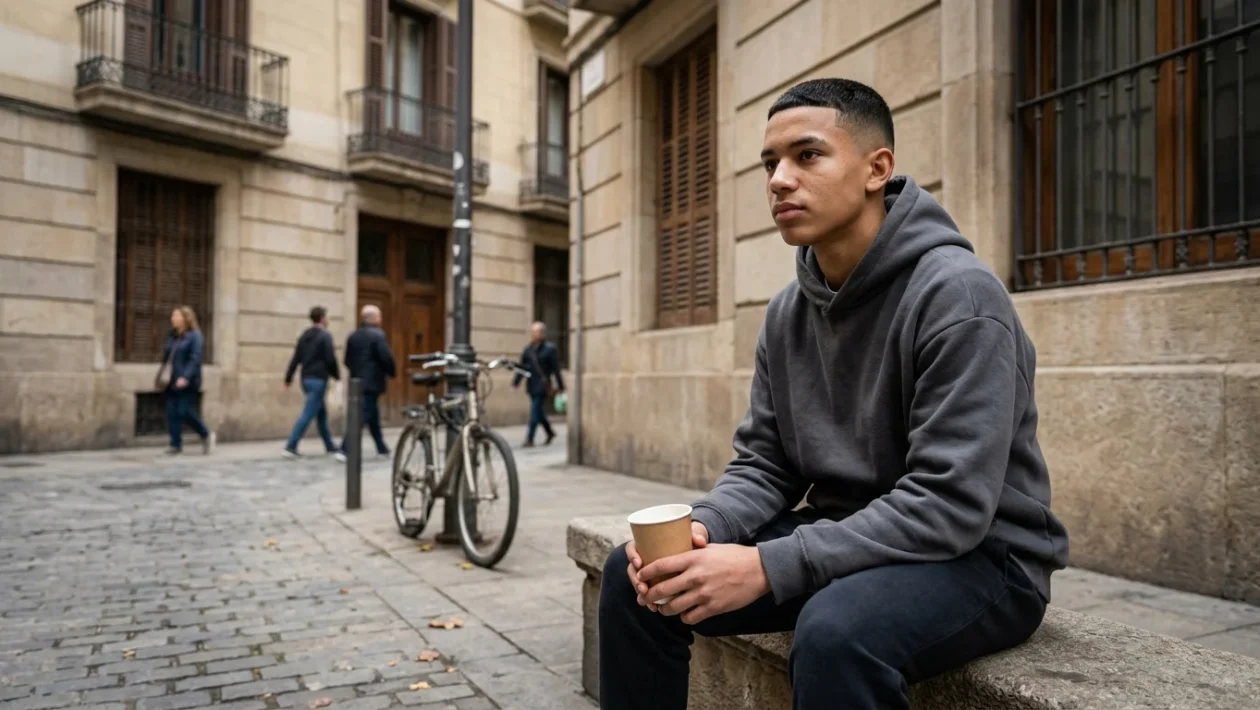 Lamine Yamal attaccante del Barcellona durante una dichiarazione