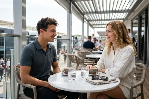 Lando Norris nel paddock di Formula 1 durante un weekend di gara