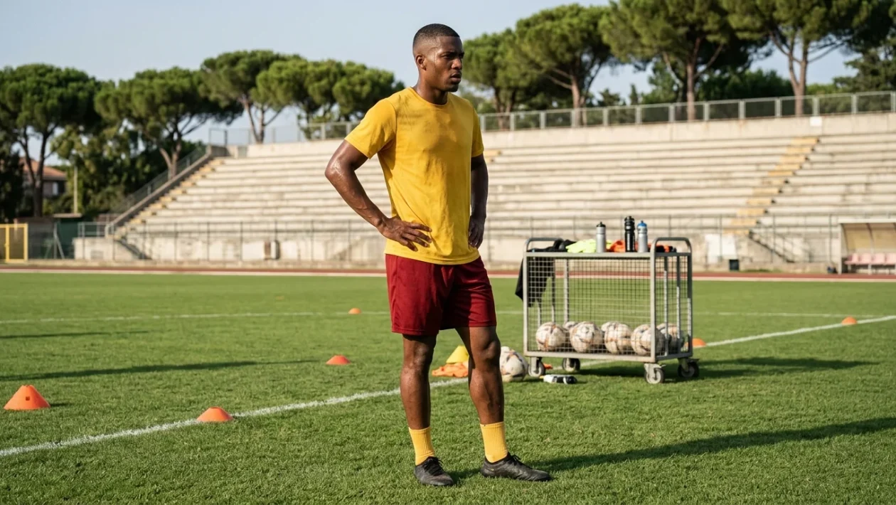 Lassana Coulibaly durante una sessione di allenamento con la divisa sociale