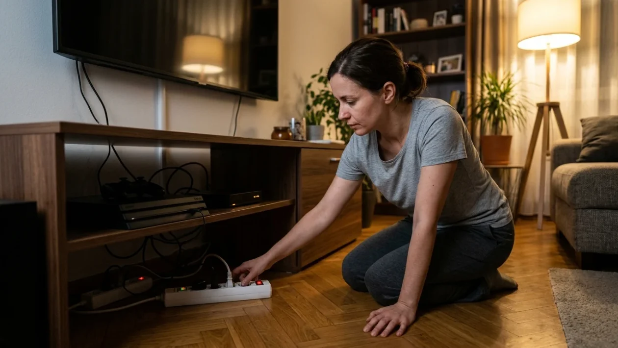 Presa elettrica con spia di standby illuminata di notte