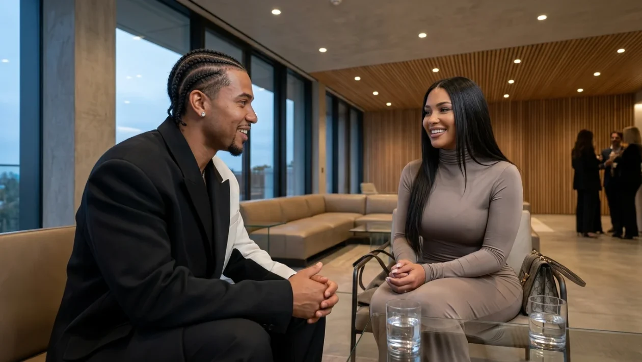 Lewis Hamilton e Kim Kardashian durante un evento pubblico internazionale