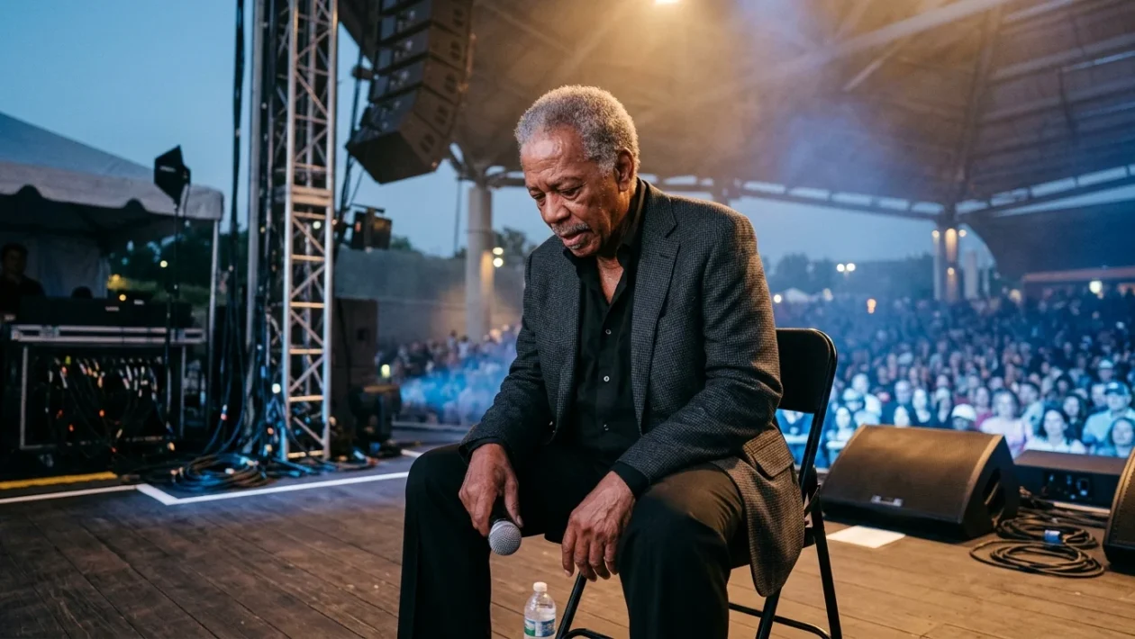Il cantante Lionel Richie sul palco durante un concerto