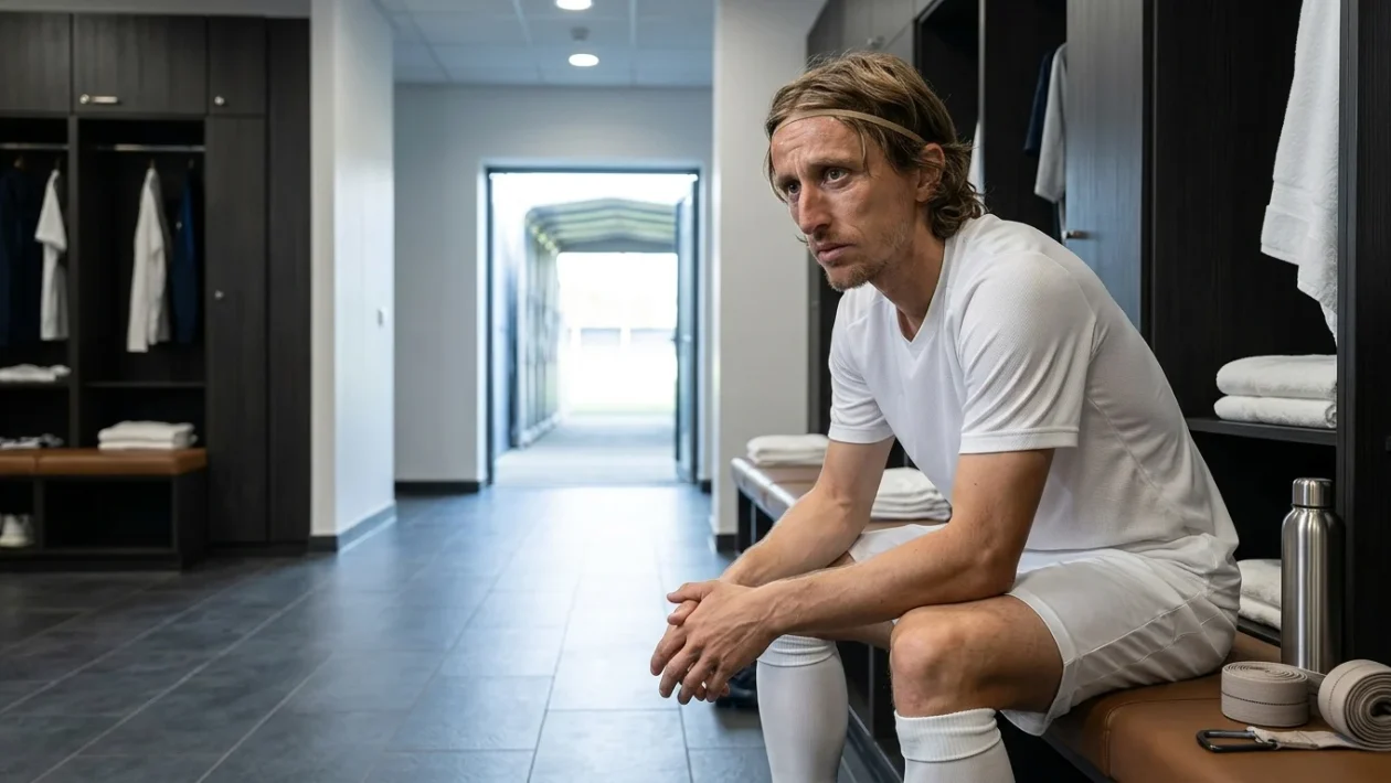 Luka Modric con la maglia del Real Madrid durante una partita ufficiale