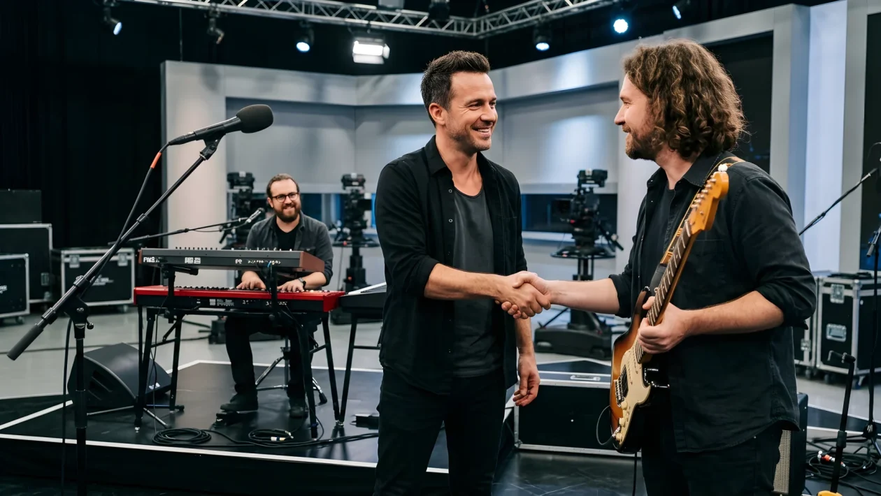 Gerry Scotti e il cast musicale de La Ruota della Fortuna su Canale 5