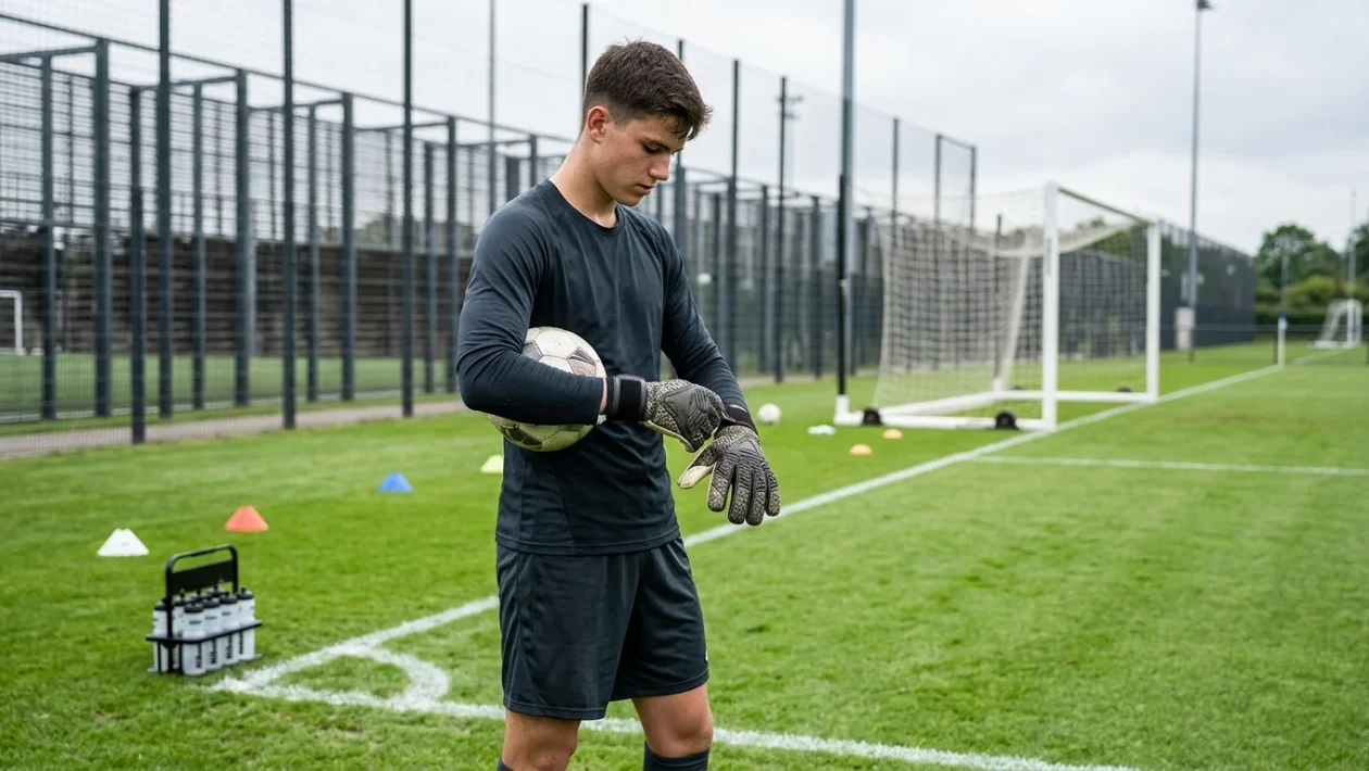Massimo Pessina portiere del Bologna durante una sessione di preparazione sul campo da calcio