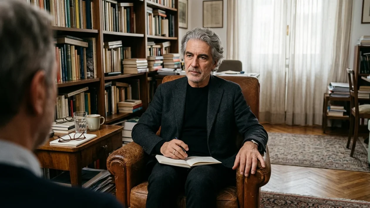 Massimo Recalcati durante un incontro pubblico di approfondimento culturale