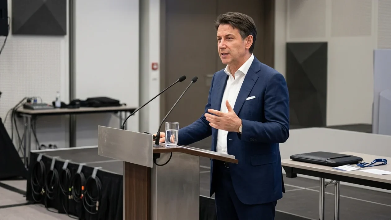 Matteo Renzi durante un intervento pubblico istituzionale