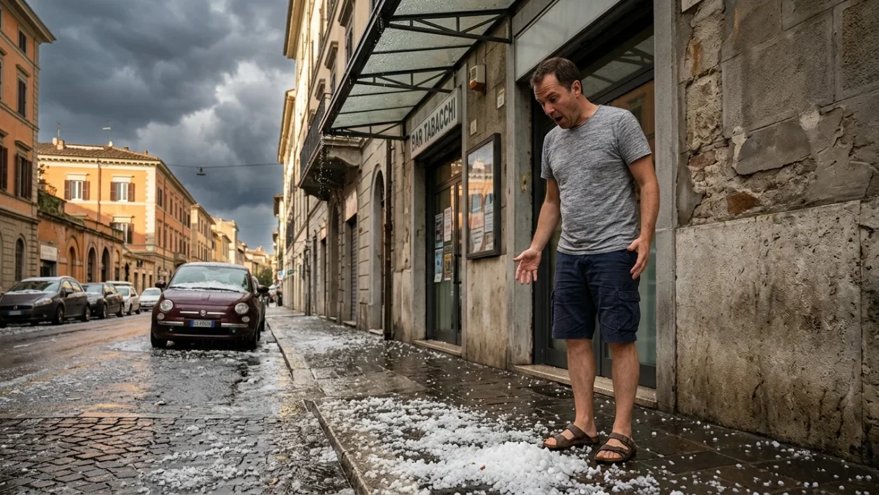 Temporale estivo con pioggia e grandine in arrivo