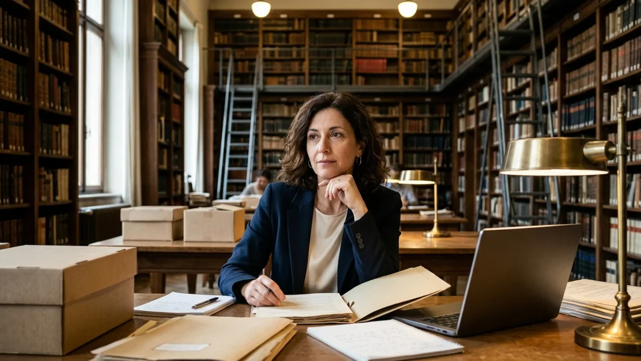 Michela Ponzani durante un intervento pubblico di divulgazione storica