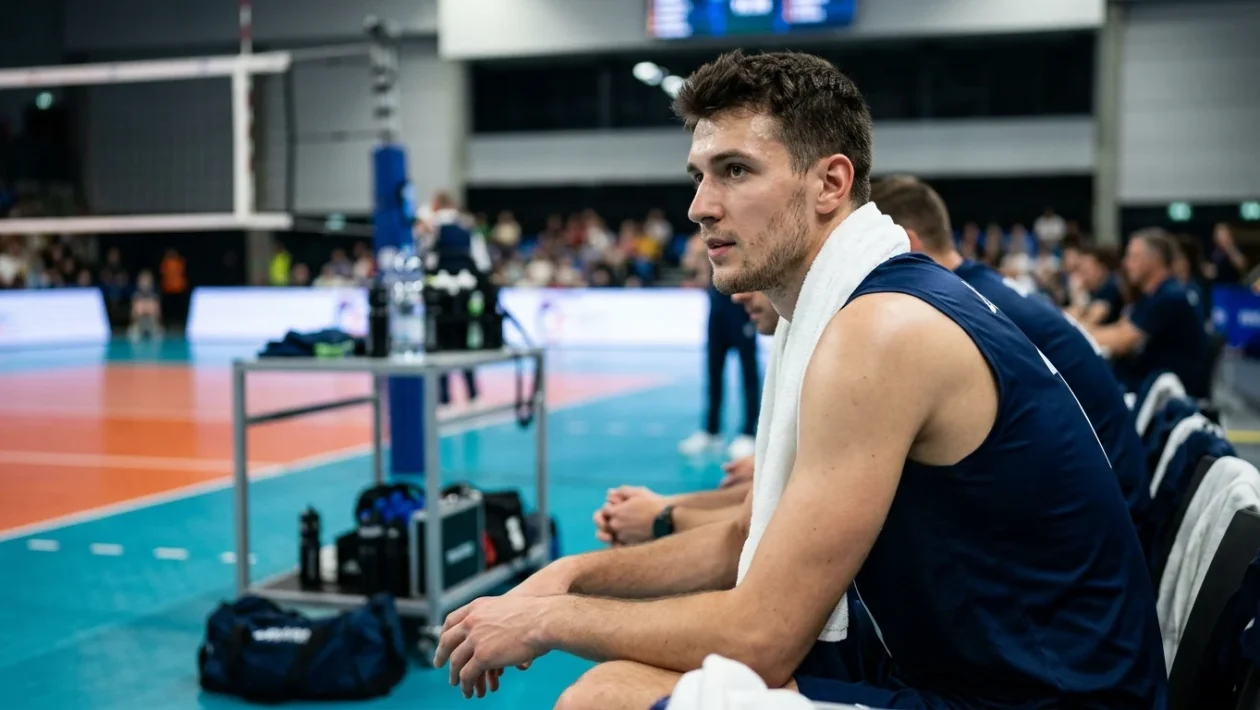 Michieletto in campo durante un incontro di pallavolo